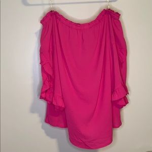 Pink off the shoulder too